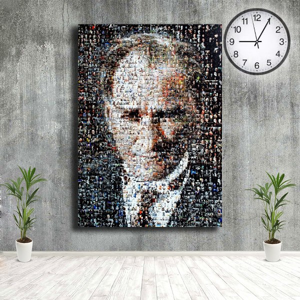 Puzzle Görünümlü Mustafa Kemal Atatürk Kanvas Tablo