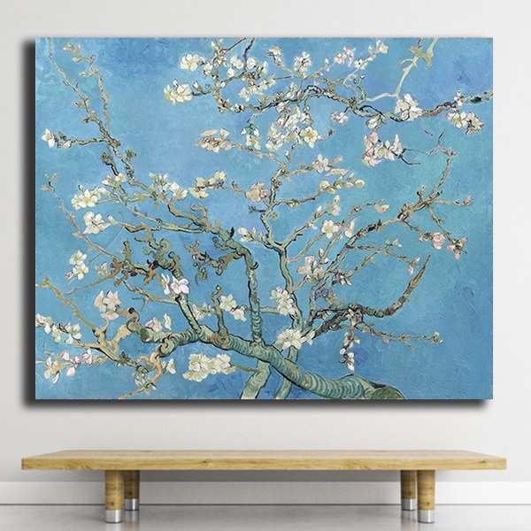Çiçek Açan Badem Ağacı Vincent van Gogh Cam Tablo
